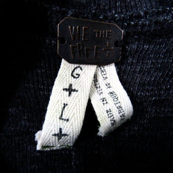 Free People We The Free Gray Split Back Turtleneck Tunic Top Size L Long Sleeve - Picture 8 of 10